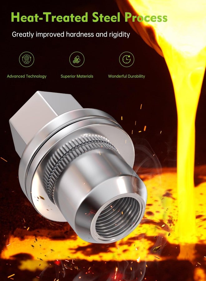 AUTOPTIM صواميل عجلات AUTOPTIM M14x1.5 - بديل لسيارات لاند روفر LR3 وLR4 ورينج روفر سبورت وديسكفري - طرف مغلق، أصلية من المصنع، سداسي 13/16 بوصة، طول 1.81 بوصة، 20 قطعة، مطلية بالكروم - Image 5